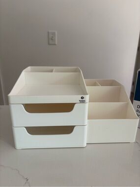 NEW Off White Two Desk Drawer Organizer Teacher Back to School